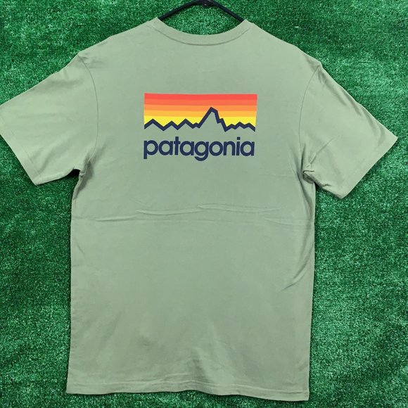 Patagonia Other - Patagonia mountain logo green Tee size M